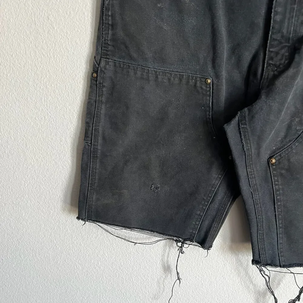 Carhartt faded black double knee work wear carpenter shorts